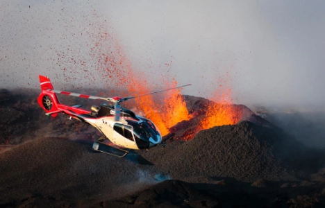 Survol éruption du Piton de la fournaise